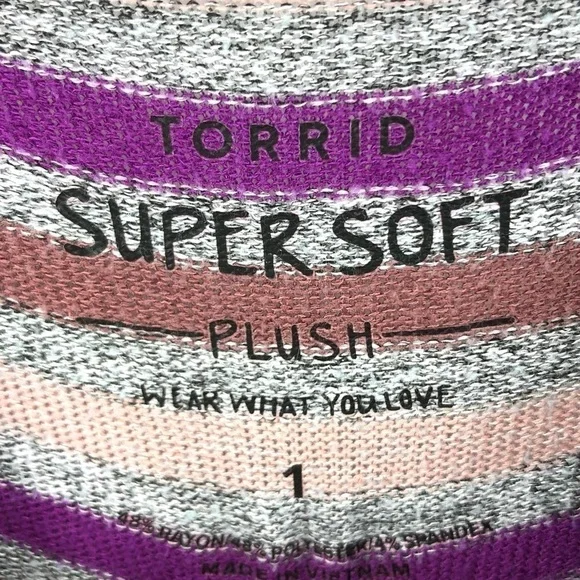 Torrid Super Soft Top Womens 1X Stretch Comfy Lounge Plush Casual Boho Capsule - Picture 4 of 9